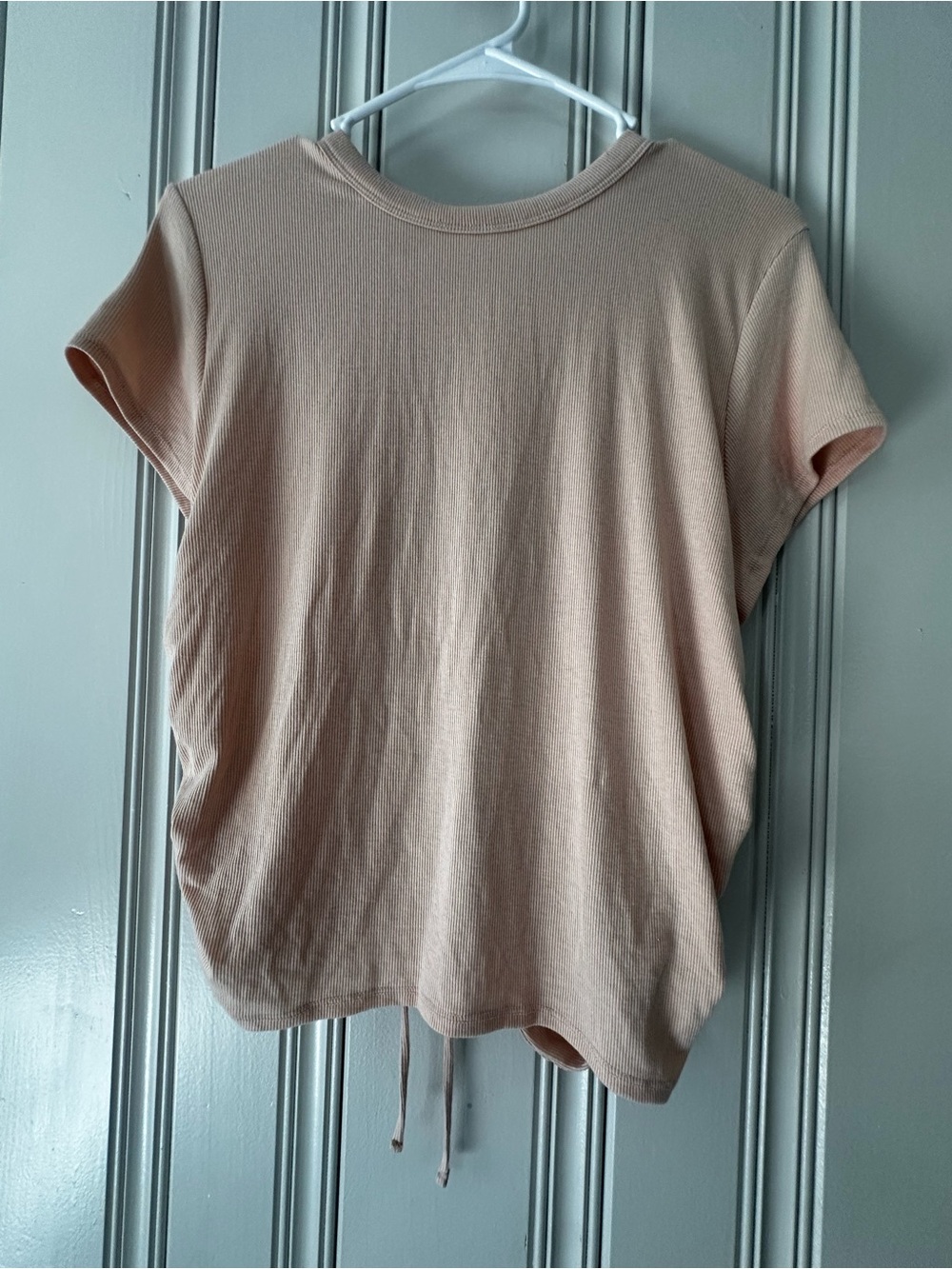 Open-Back Ruched Crop Top — Blush - Picture 2 of 3